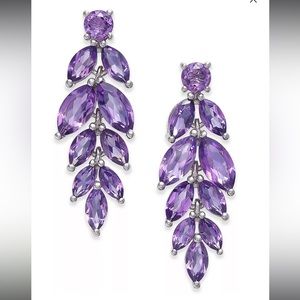 R.H. Macy & Co fine jewelry amethyst drop earrings